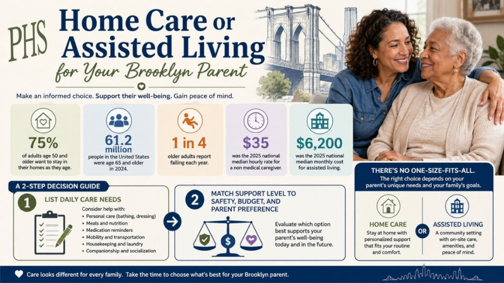 home care vs assisted living infographic